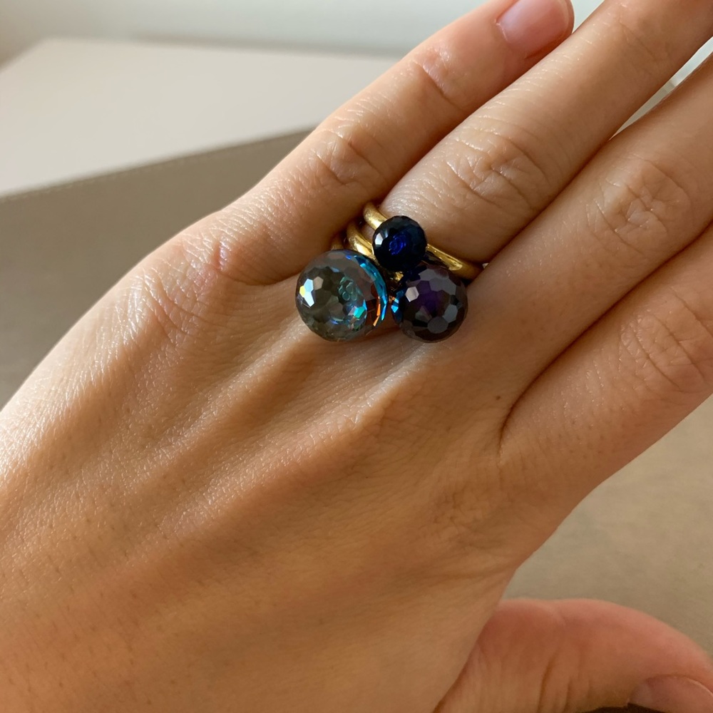 Henri Bindel Set of Three Stack Rings Size 7